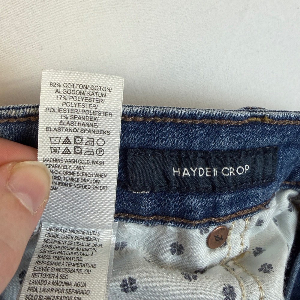 Lucky Brand Hayden Crop Jeans Womens 10/30 Blue Medium Wash Raw Hem Denim - Picture 7 of 9